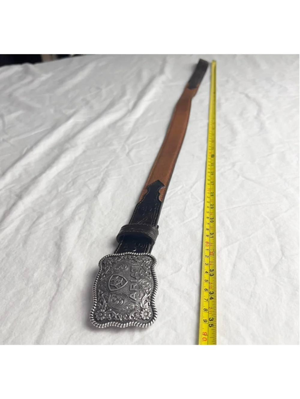Ariat Kid's Flower Tooled Western Belt with Buckle Sz 28 Cowboy Rodeo